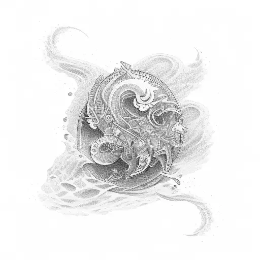 A Rectange With Inside A Ocean And Waves