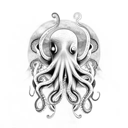 Octopus Legs With Astronaut Helment With Nebula Colors In The Background