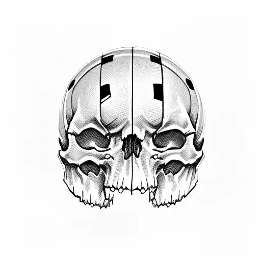 A Skull With A Football Helmet And The Club Belgrano Logo On Its Forehead