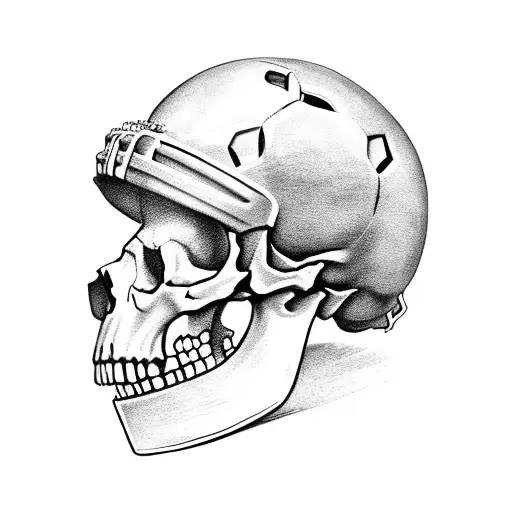 A Skull With A Football Helmet And The Club Belgrano Logo On Its Forehead
