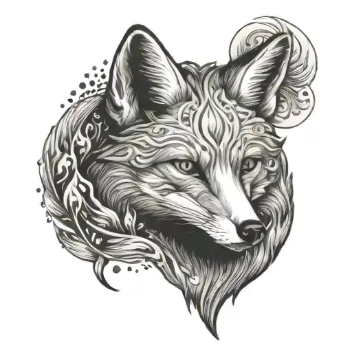 Fox With A Flaming Heart