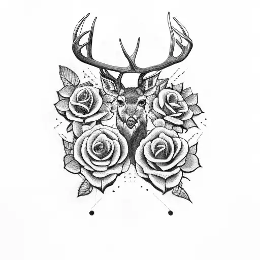 Deer Antlers With Roses