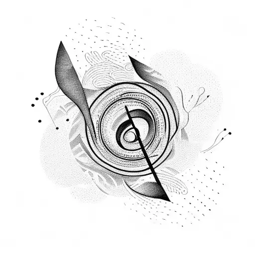An Abstract Representation Of A Music Note Intertwined With A Nature Scene