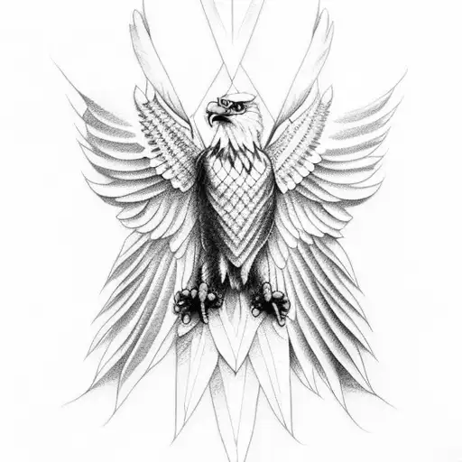 Feminine Bald Eagle Open Wingsin Flight Or Landing