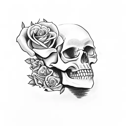 Skull With Roses Coffin