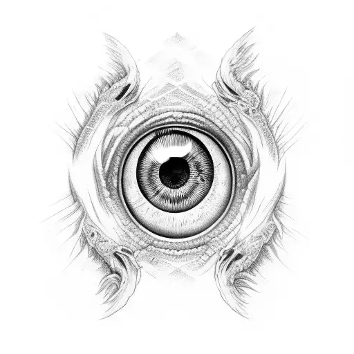 Dragon Eye Sketch On A Brush