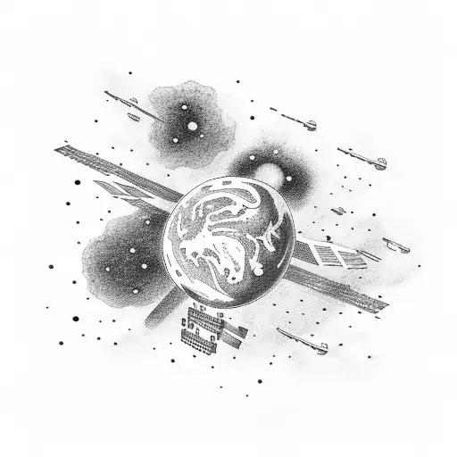 International Space Station In Front Of The Earth