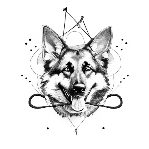 German Shepherd Jumps With A Parachute