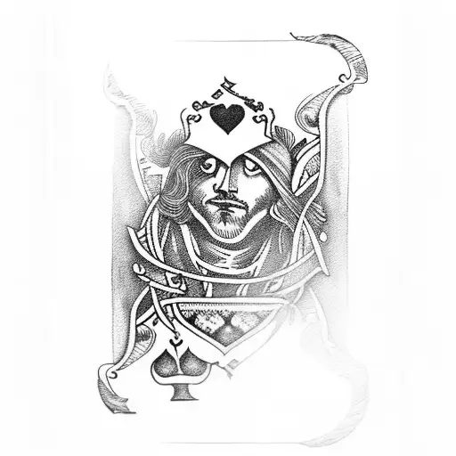 King Of Hearts Playing Card With Inscribed Dates