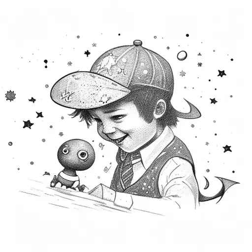 Little Boy Looking At Stars