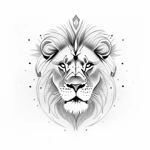 Lion With Lines Which Are Bound To My Parents