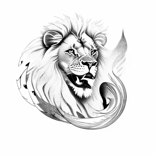 Lion With Phoenix With Motorbike