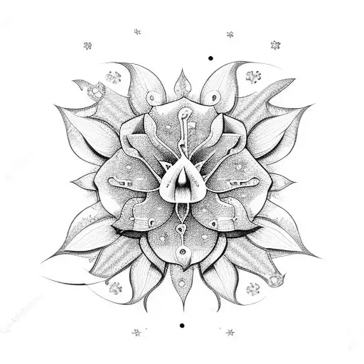 A Mystical Moonflower Blooming With Intricate Star Patterns