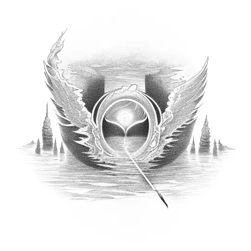 Burning Bridge Parallel To A Sunset