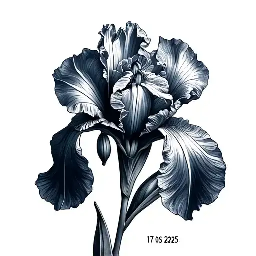 Iris Flower With Date 17 05 2025 Inside