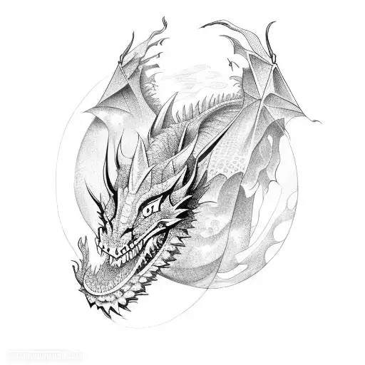 Dragon With Lines And Triangles