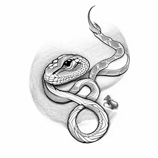 Draw A Verticle Stick With A Snake Circling It