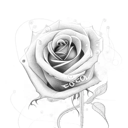 A Minimalist Design Of A Rose With Running Shoe Laces Wrapped Around It