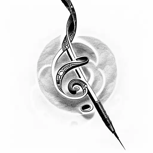 Treble Clef With Dna Music Notes