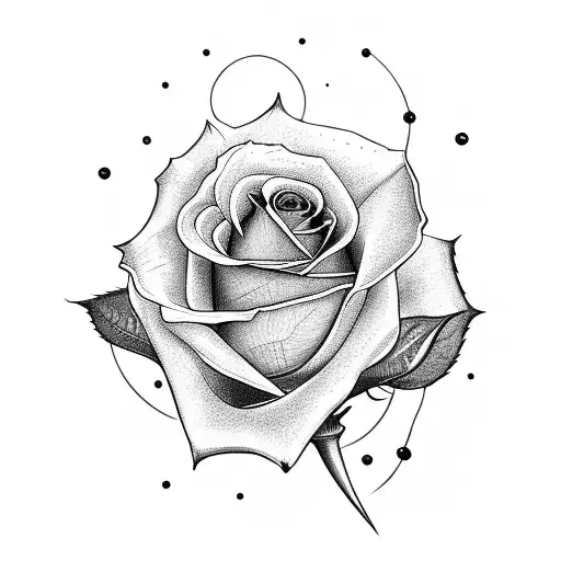 Silhouette Of A Rose With A Stem In Which The Suit Is A 7