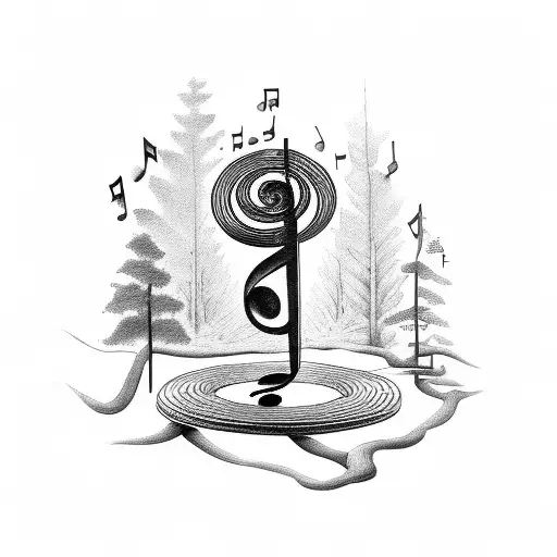 Musical Notes Child And Forest