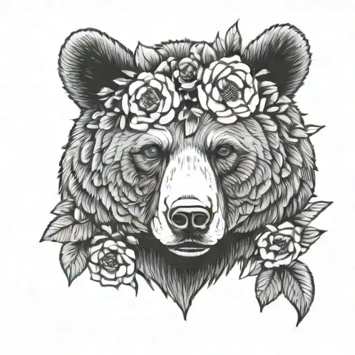 Bear With Flower Crown