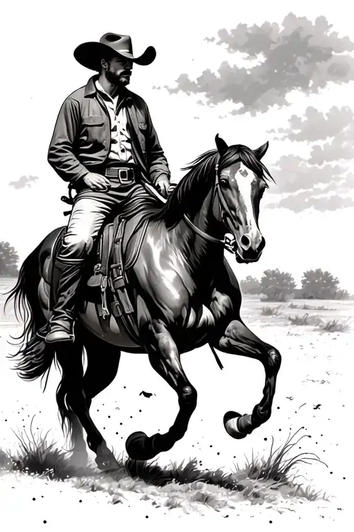 Cowboy On Horse