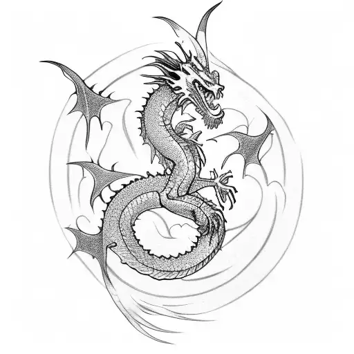 Dragon In A Field Of Fire