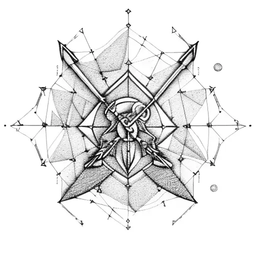 A Constellation Of Sagittarius With Arrows And A Bow