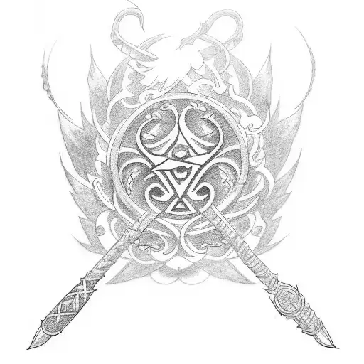 A Tattoo Of A Hyuga Clan Symbol With A Music Staff Incorporated Into The Design