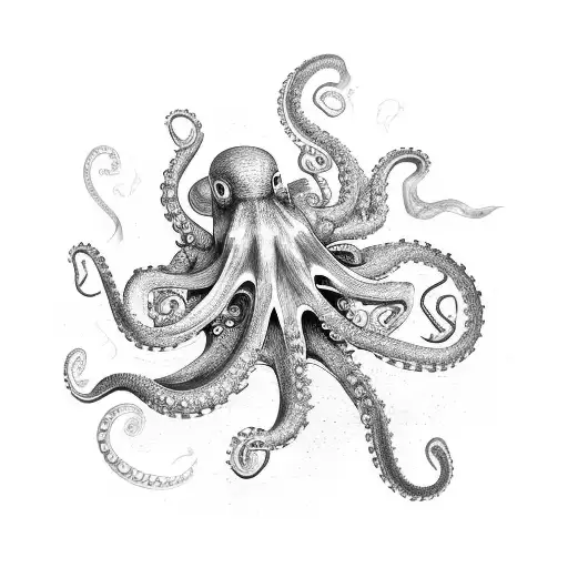 A Detailed Nautical Map With A Hidden Octopus Design