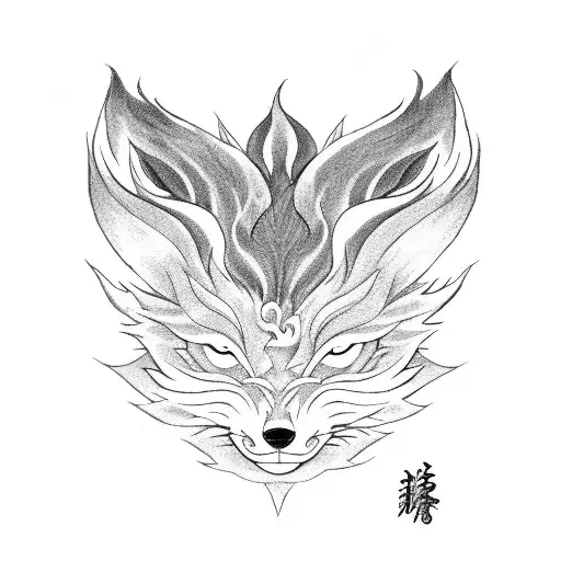 Nine-tailed Fox Kurama With Visible Tails
