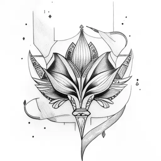 Egyptian Queen With Blue Lilies