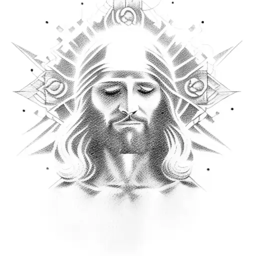 Jesus Playing Electro Guitar