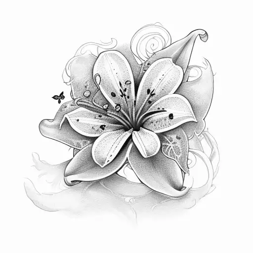 Lily Flower With Ivy Wrapped Around