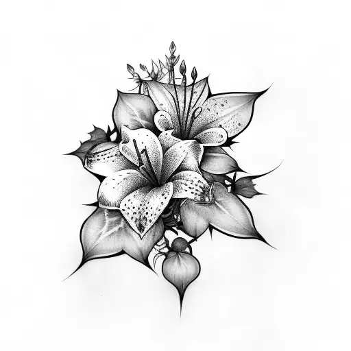 Lily With Ivy Around The Bottom