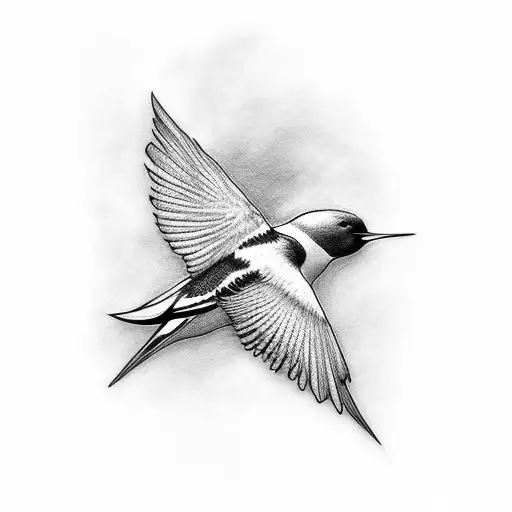 Swallow Bird From The Bottom