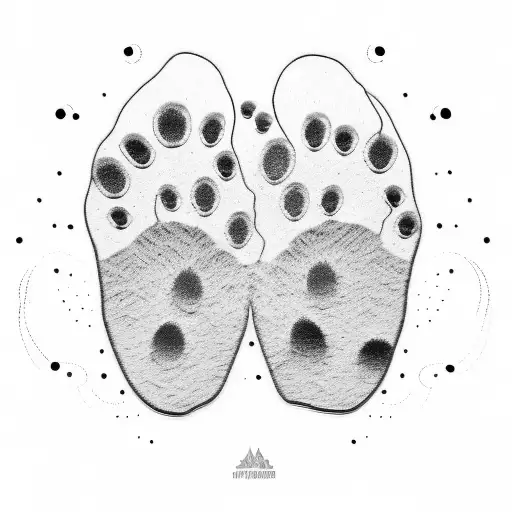 A Dog Paw Print In A Futuristic Style In Black And White With Electric Circuit Surrounding It