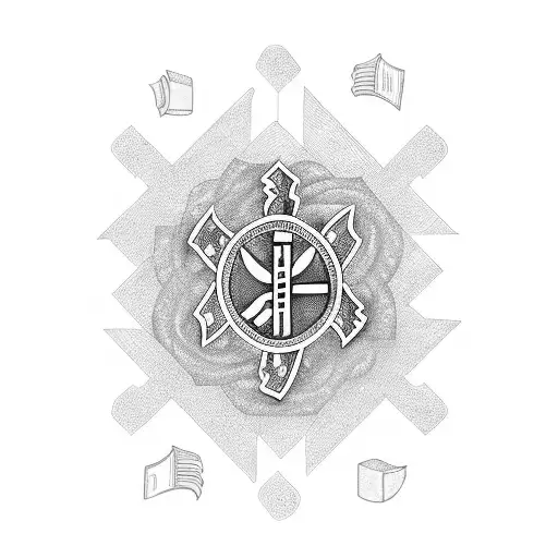 An Intricate Design Of A Paramedic Symbol Intertwined With A Bookshelf Filled With Books