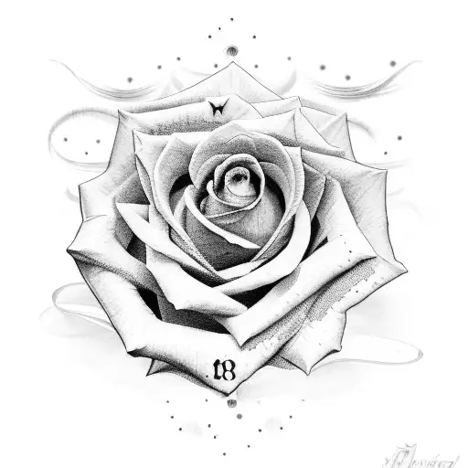 A Rose With Roman Numerals Beneath It