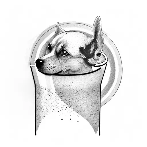 A Minimalist Coffee Cup With A Dog Silhouette Inside