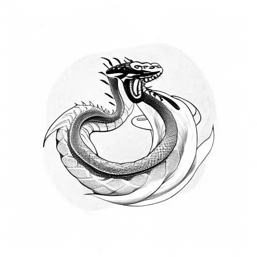 Snake Eating A Dragon's Tail Infinity Symbol