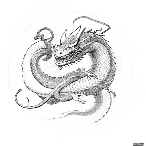 Ouroboros Snake And Dragon