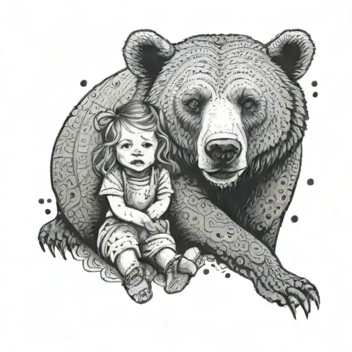 Bear And Girl Holding
