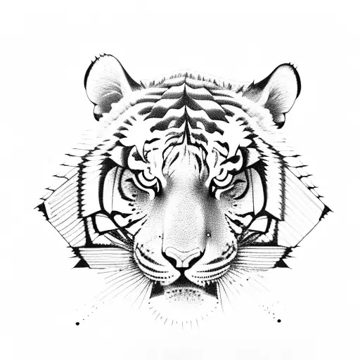 Tiger With Flowers And Books