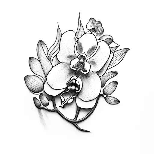 Dog Paw With Orchid Flower