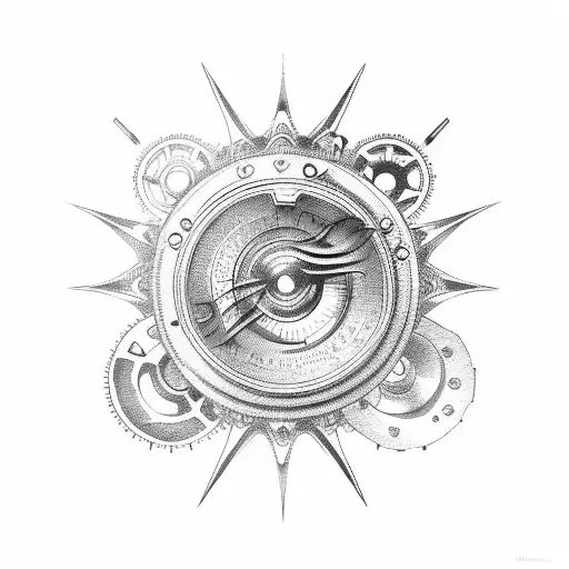 A Bass Fish Swimming Through A Field Of Mechanical Gears