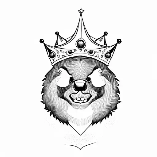 Beaver Wearing Crown