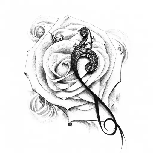 Rose Thistle Treble Clef Bass Clef Heart