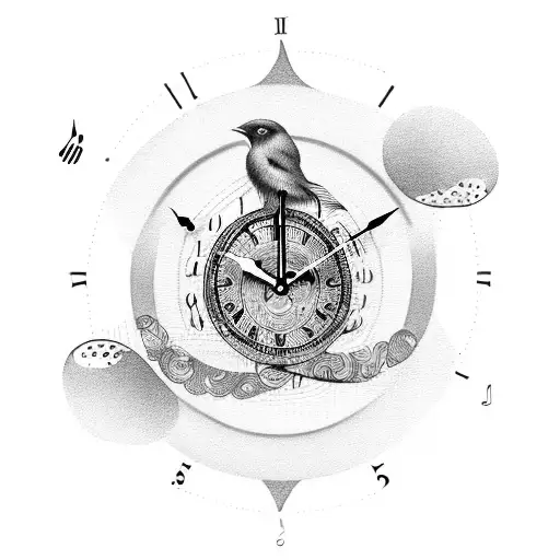 Music Notes Clock Bird Sleeve